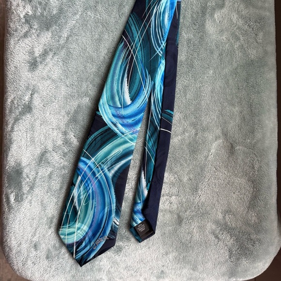J.Garcia snake in juggling show collectors Blue and Black Abstract Tie 100% silk - Picture 2 of 7